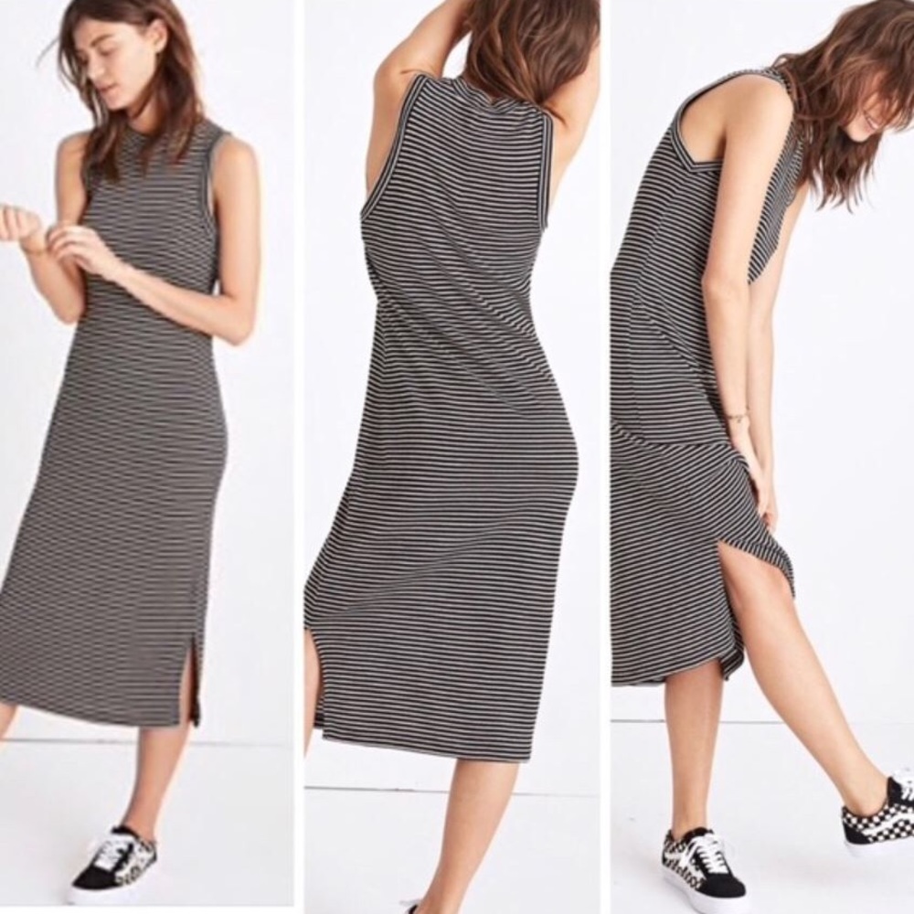 Madewell Beautiful strips tube dress with slits